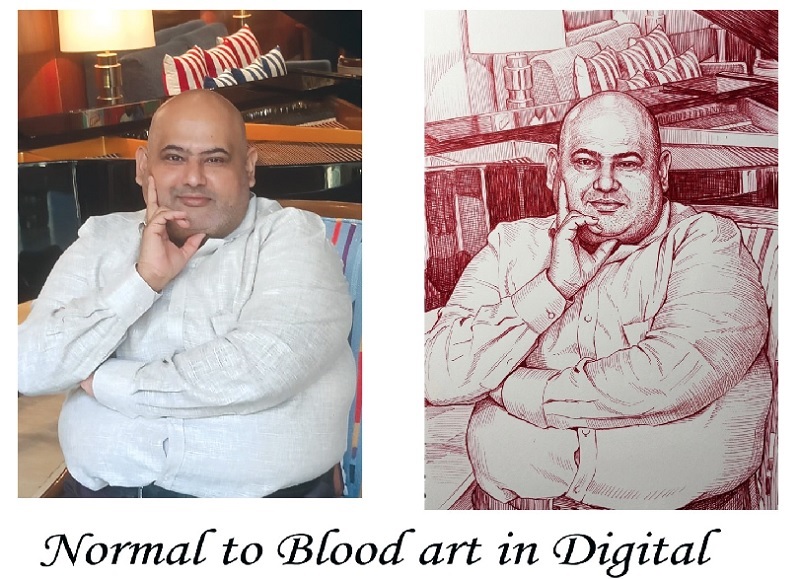Normal to blood art customised gift BHEL Hyderabad